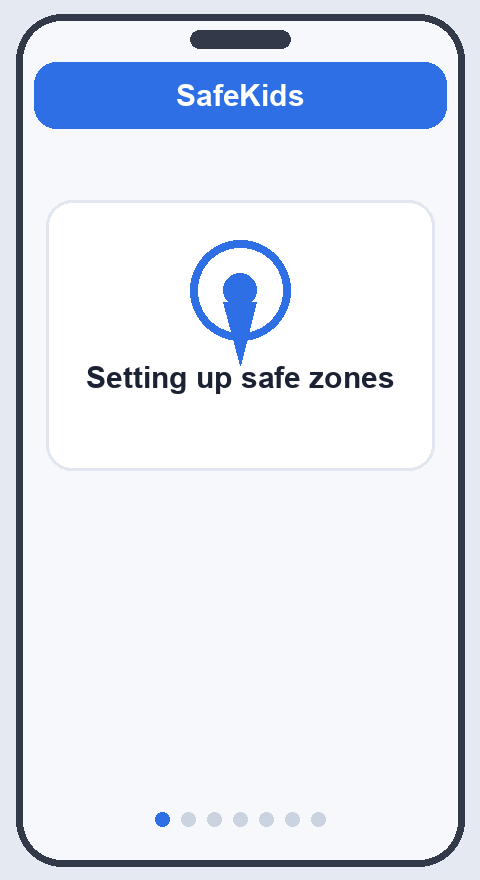 Drawing a safe zone on the map, naming it, setting the radius, and turning on arrival and departure alerts