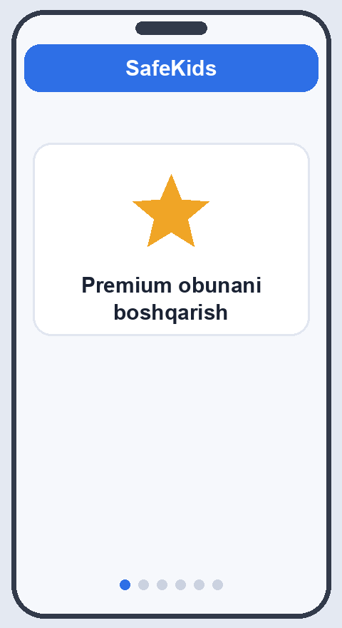 Sozlamalarni ochish, obuna ekranini ko'rish, bepul sinovni boshlash va SafeKids360 ilovasida reja tanlash